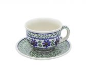Cup + saucer - Polish pottery